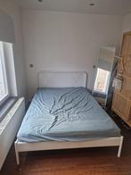 Bed met matras, Huis en Inrichting, Slaapkamer | Bedden, Ophalen, Wit, Zo goed als nieuw, Twijfelaar
