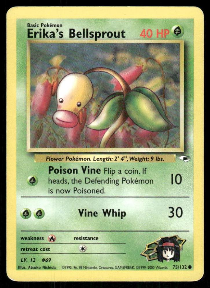 Erika's Bellsprout 75/132 - Gym Heroes (EX), Hobby en Vrije tijd, Verzamelkaartspellen | Pokémon, Gebruikt, Verzenden