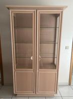 Kersenhouten vitrinekast te koop, Huis en Inrichting, Ophalen, 100 tot 150 cm, Zo goed als nieuw, Kersenhout