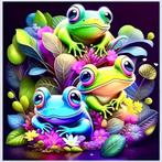 Diamond Painting kikkers 20x20cm (rond), Verzenden, Nieuw, Knutselwerk
