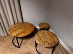 Mangohouten salontafel set van Goossens (Type: Jelle XL), Huis en Inrichting, Ophalen, Zo goed als nieuw