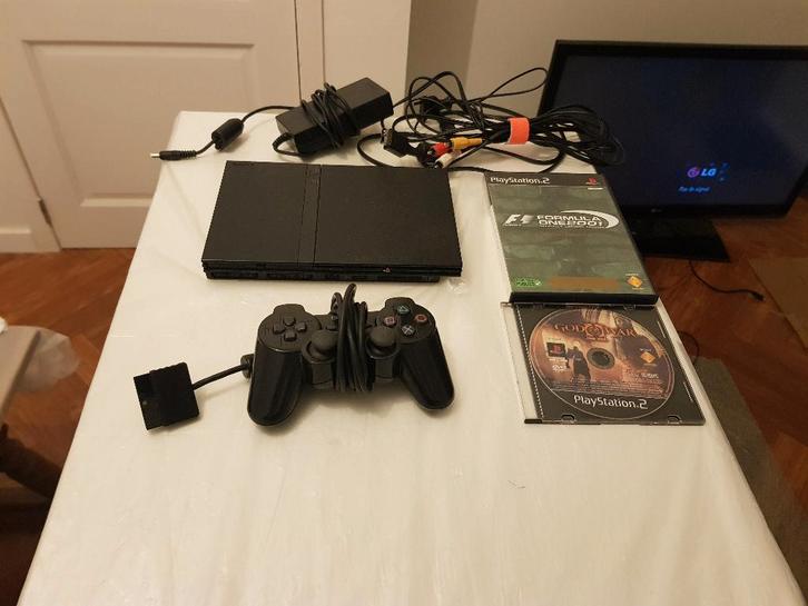 Playstation 2, Games en Spelcomputers, Spelcomputers | Sony PlayStation 2, Gebruikt, Met 1 controller, Met games, Ophalen of Verzenden