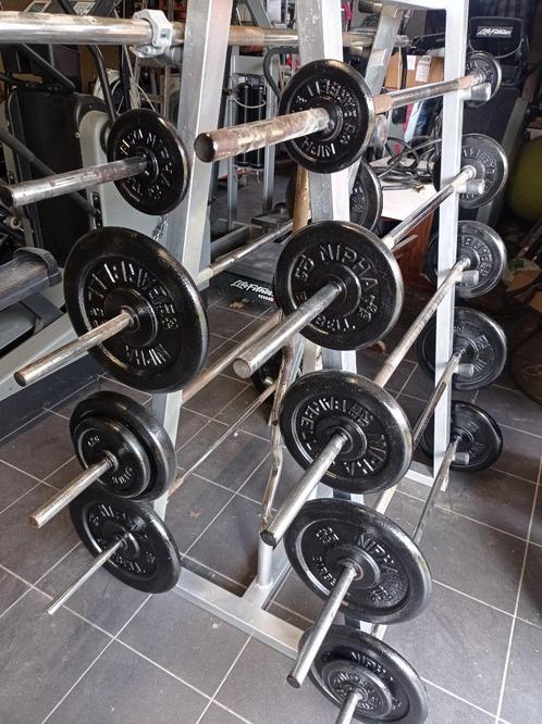 Halters en meer, Sport en Fitness, Fitnessmaterialen, Gebruikt, Armen, Benen, Borst, Buik, Rug, Ophalen