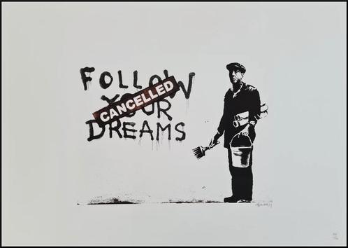 Banksy - Follow Your Dreams, Antiek en Kunst, Kunst | Litho's en Zeefdrukken, Ophalen of Verzenden