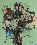 HENRI KERELS / ABSTRACTIE / OLIEVERF / 63x53cm / KADER / SIG, Antiek en Kunst, Ophalen of Verzenden