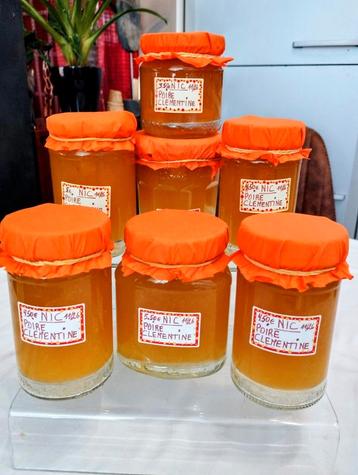 Confiture MAISON ARTISANALE à la POIRE/CLÉMENTINE  beschikbaar voor biedingen