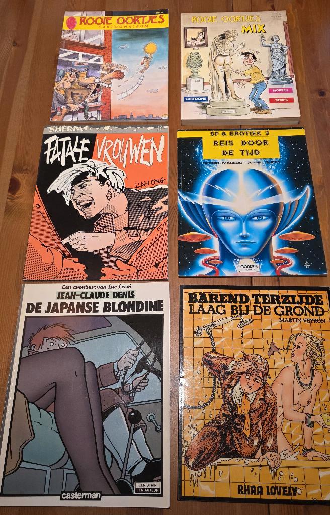 6 erotische strips Nl SC Rooie oortjes, Sherpa, Denis, enz, Boeken, Stripverhalen, Gelezen, Ophalen of Verzenden