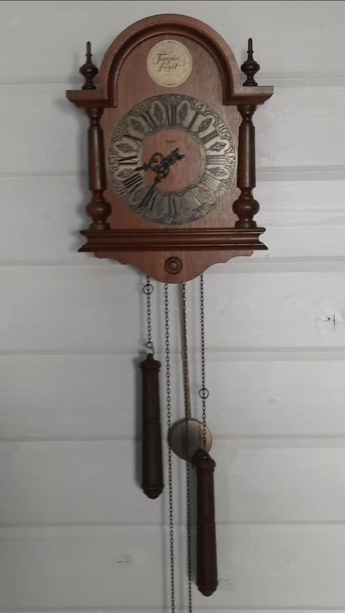 Wandklok met pendule en gewicht met gong, Antiek en Kunst, Antiek | Klokken, Ophalen of Verzenden