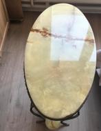 Vintage Marmeren Bijzettafel, Ophalen, Gebruikt, Ovaal