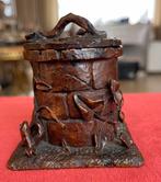 Zeer fijn afgewerkt Zwarte Woud inktpotje uit 1858, 7,5 cm, Antiek en Kunst, Ophalen