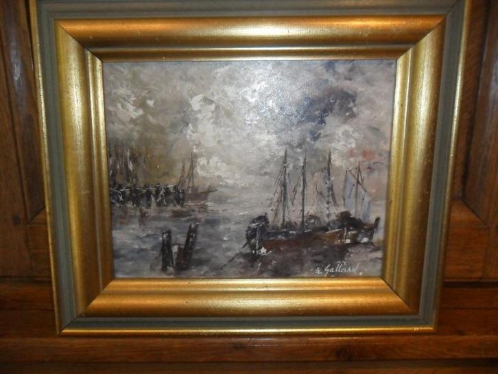 Olieverf op paneel van Agnès Galland (Ukkel 1942), Antiek en Kunst, Kunst | Schilderijen | Klassiek, Ophalen of Verzenden