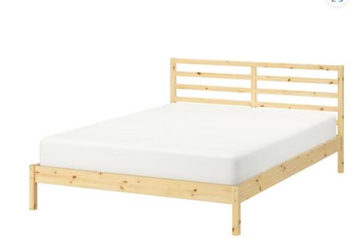 Cadre de lit 140x200, Huis en Inrichting, Slaapkamer | Bedden, Gebruikt, Eenpersoons, 140 cm, 200 cm, Hout, Wit, Ophalen