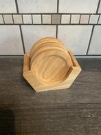 Houten glasonderleggers in staander, Enlèvement ou Envoi, Utilisé, Verre ou Tasse