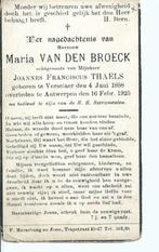 RP Maria Van Den Broeck 1858-1925 Vorselaar, Verzamelen, Ophalen of Verzenden
