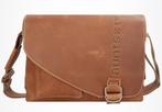 Aunts and uncles aktetas leer 35 cm kleur vintage tan, Ophalen of Verzenden, Gebruikt, Overige merken, Leer