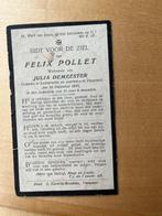 Rouwkaart. F. Pollet  Lichtervelde  1870 + Thourout 1925, Carte de condoléances, Envoi