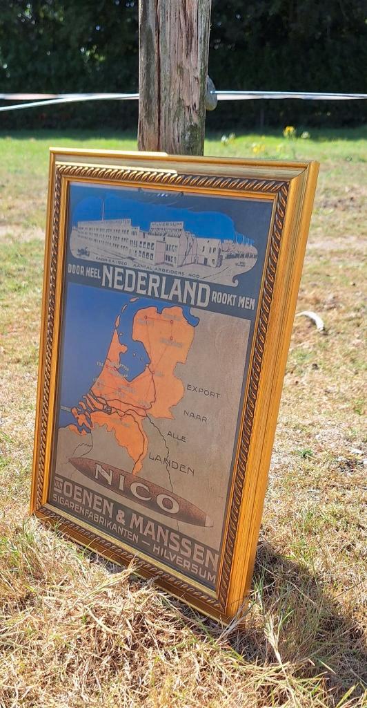 Origineel en authentiek reclame karton voor Nico sigaren., Verzamelen, Merken en Reclamevoorwerpen, Gebruikt, Reclamebord, Ophalen