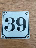 Oude emaille huisnummer, Ophalen of Verzenden