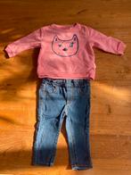 Ensemble fille jeans sweat rose taille 74, Kinderen en Baby's, Babykleding | Maat 74, Ophalen, Meisje, Zo goed als nieuw, Zara