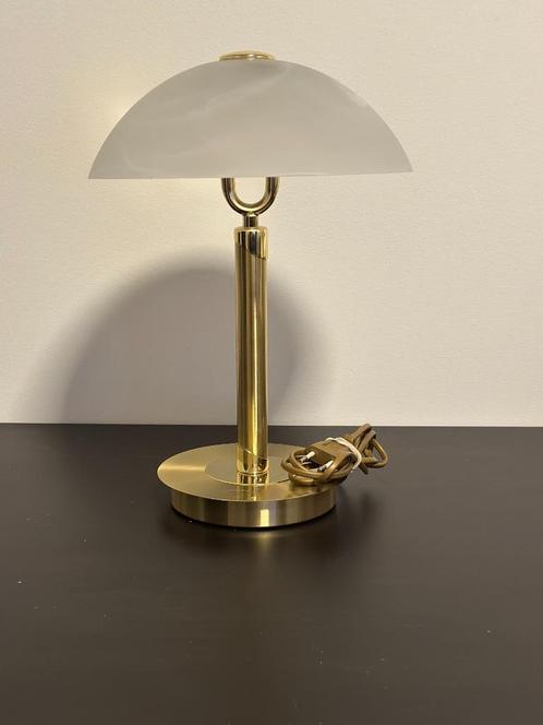 Wofi Germany Lamp – Goud met Witte Kap – 35 cm Hoog, Huis en Inrichting, Lampen | Tafellampen, Zo goed als nieuw, Minder dan 50 cm