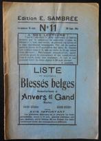 Liste de Militaires Blessés belges - n 11 - 1914, Ophalen of Verzenden