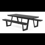 Zwarte aluminium picknicktafel 220cm lang. Nieuw, 1maand oud, Tuin en Terras, Ophalen, Nieuw, Aluminium