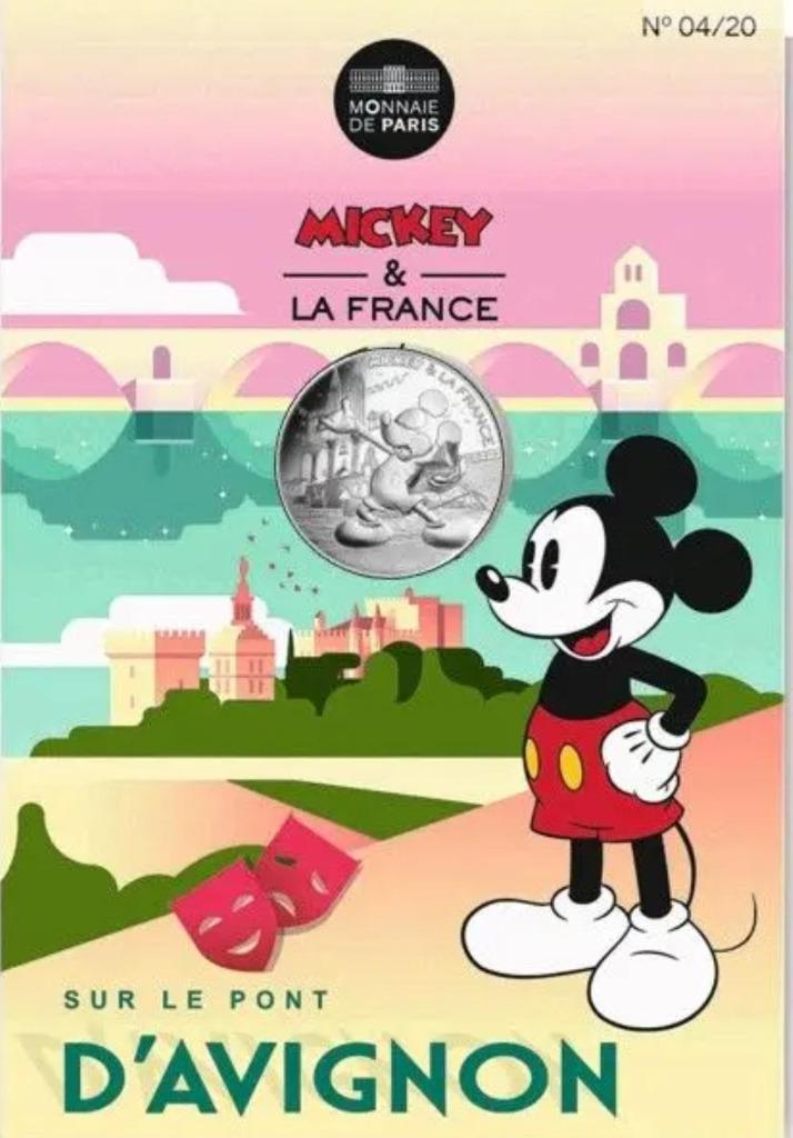 Pièce 10 euro en argent Mickey D'Avignon, Postzegels en Munten, Munten | Europa | Euromunten, Setje, 10 euro, Frankrijk, Zilver