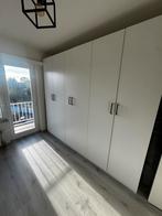 Grote witte kleerkast, eettafel en 6 witte stoelen, Ophalen