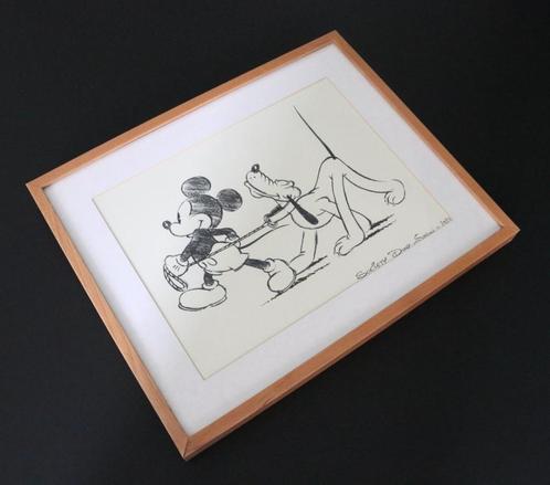 Zeefdruk Mickey Mouse en Pluto (Society Dog Show 1939), Antiek en Kunst, Kunst | Litho's en Zeefdrukken, Ophalen of Verzenden