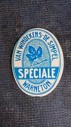 Oude bierbrouwerij Warneton Speciaal etiket, Verzamelen, Biermerken, Ophalen of Verzenden, Zo goed als nieuw