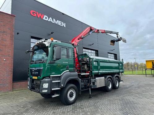 MAN TGS 26.460 6x6 Kipper / Z-Kraan Euro 6 (bj 2017), Auto's, Vrachtwagens, Particulier, ABS, Achteruitrijcamera, Airconditioning