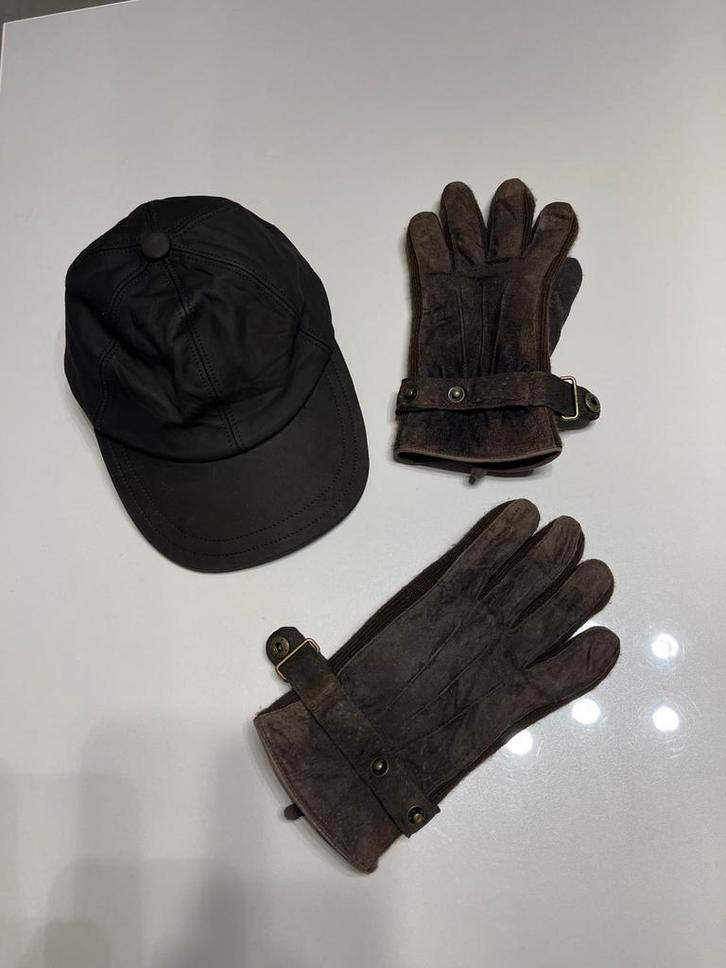 Formen lederen herenpet bijpassende handschoenen, Kleding | Heren, Mutsen, Sjaals en Handschoenen, Zo goed als nieuw, Handschoenen