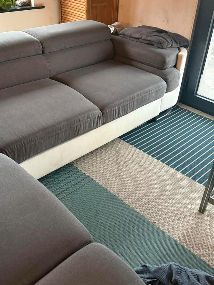 Canapé angle, Huis en Inrichting, Slaapkamer | Slaapbanken, Gebruikt, Overige maten, Wit, Grijs, Ophalen