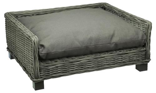 Gevlochten hondenmand | 100 x 78 cm | Grijs, Dieren en Toebehoren, Honden-accessoires, Nieuw, Ophalen of Verzenden