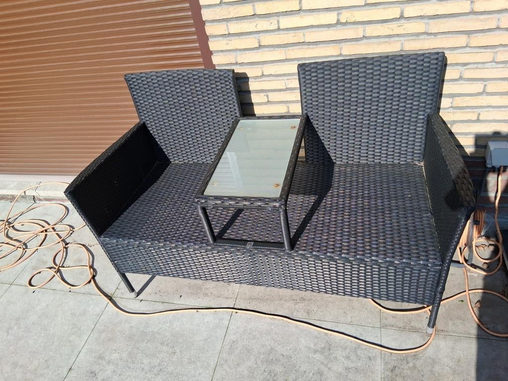 Tuinbank 2 personen, Enlèvement, Comme neuf, Rotin