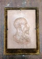 Portretschildering klei Skiner met kolonel BURLIN 1870 WW1, Verzamelen, Militaria | Algemeen, Verzenden, Overige soorten, Kunstobject