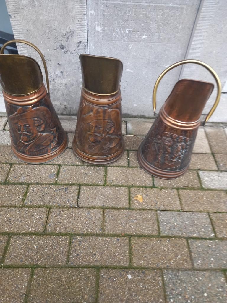 3 porte parapluie en cuivre, Cuivre