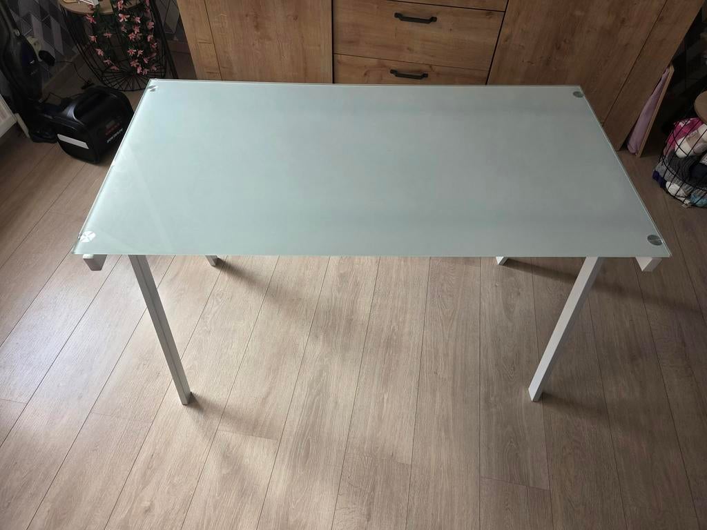 Table bureau plateau en verre, Enlèvement, Comme neuf