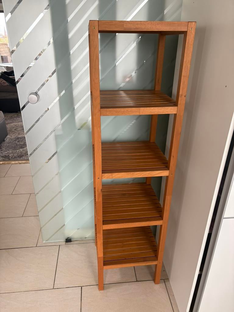 Mooi en stevig houten opbergrek te koop 140x37, Ophalen, Nieuw