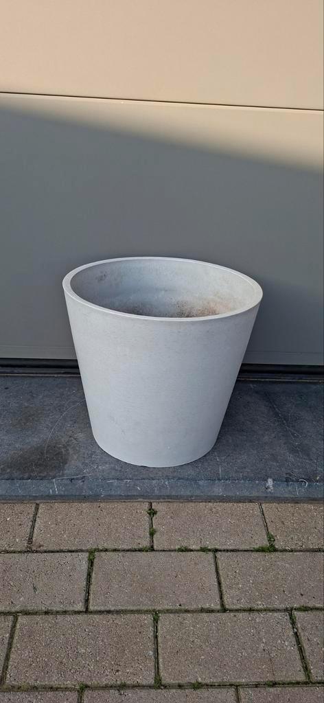 Ecopot bloempot H.35 cm Diam.40 cm white grey, Tuin en Terras, Bloempotten, Gebruikt, Overige materialen, Binnen, Balkon, Tuin