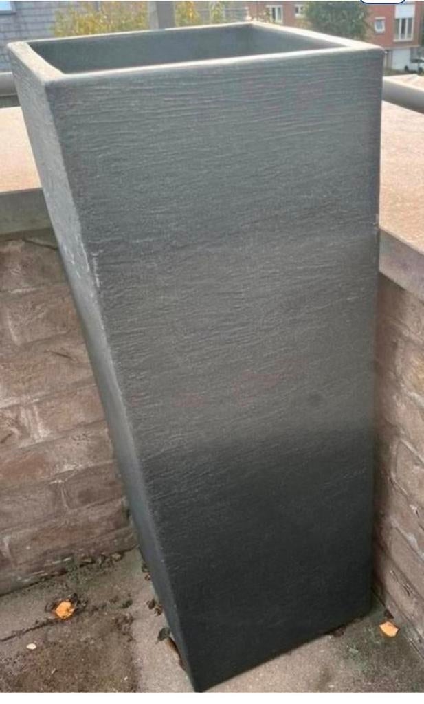 Grand pot de fleurs gris en plastique, Enlèvement, Comme neuf, Intérieur