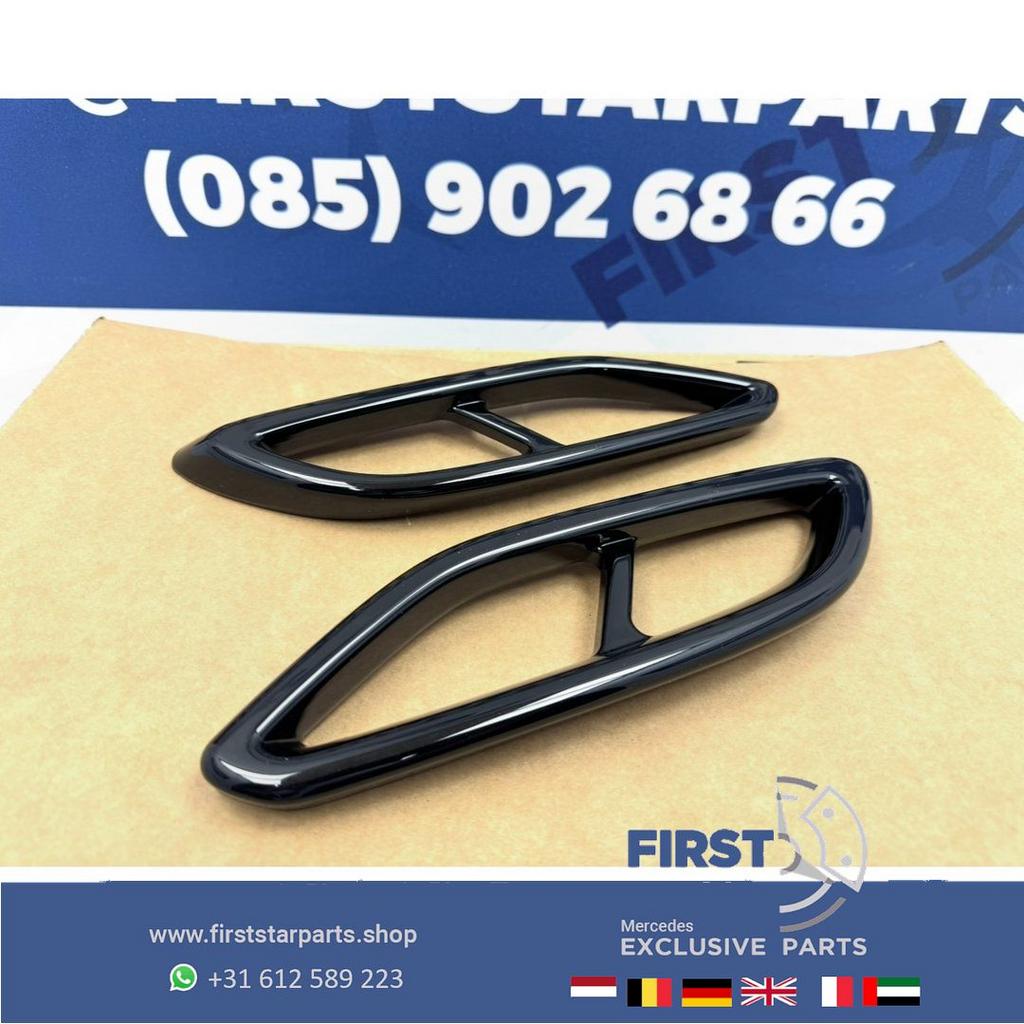 AMG LINE UITLAAT SIERLIJSTEN ZWART L/R Mercedes A B C CLA G, Gebruikt, -, Ophalen of Verzenden, -