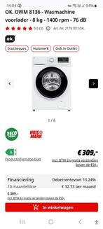 Wasmachine 8kg 1400t OK OWM 8136 A-10 INV Nieuw ongeopend., Ophalen