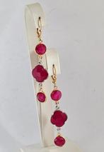 Zilveren oorhangers met robijnen, Bijoux, Sacs & Beauté, Boucles d'oreilles, Enlèvement ou Envoi, Comme neuf, Avec pierre précieuse