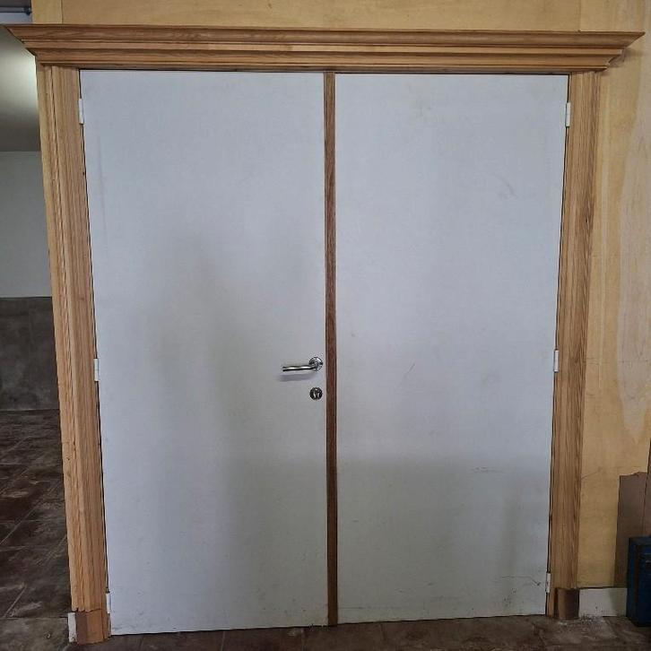 verfdeuren, Bricolage & Construction, Fenêtres & Moustiquaires, Utilisé, Porte intérieure, 200 à 215 cm, 80 à 100 cm, Bois, Enlèvement