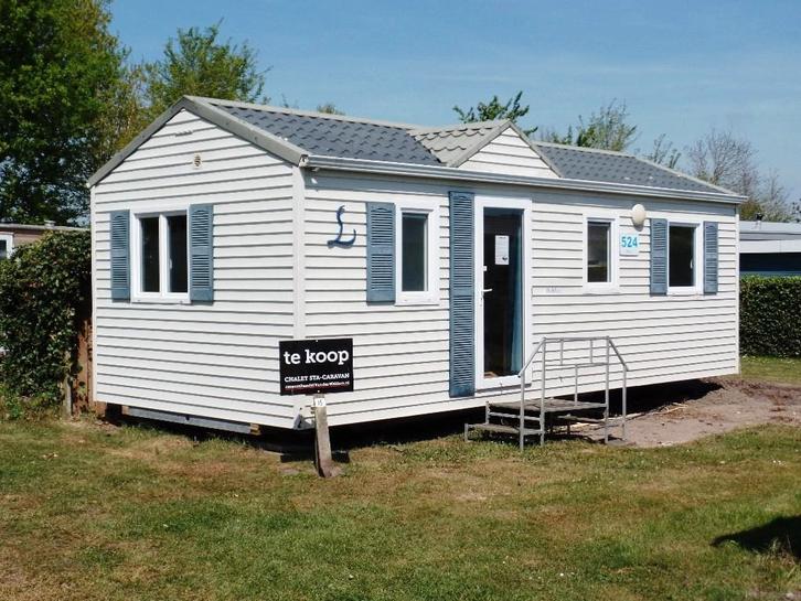 Keurig chalet op kleinschalige camping nabij Grevelingenmeer, Caravans en Kamperen, Stacaravans, tot en met 4, Ophalen
