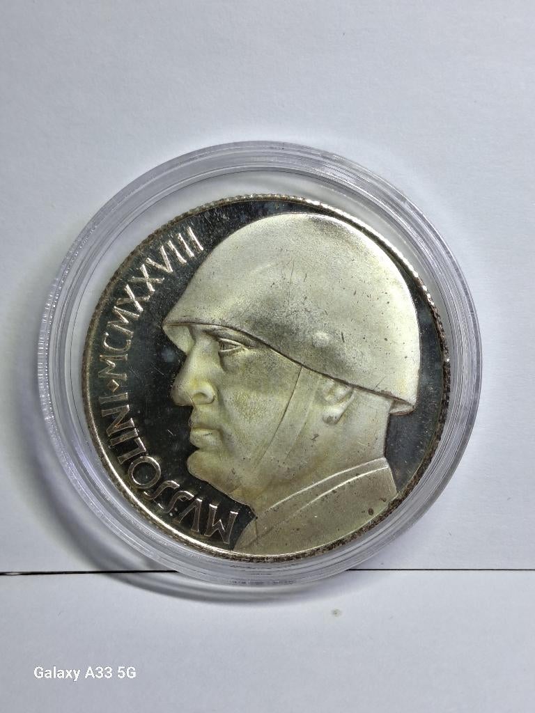 Italie 20 lires Mussolini, Enlèvement ou Envoi, Italie, Série, Argent