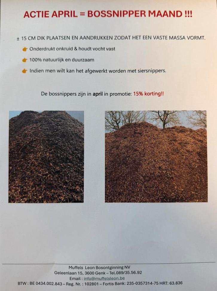 Houtsnippers, Tuin en Terras, Aarde en Mest, Boomschors, Ophalen