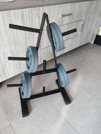 Rack + 30kg disques musculation Taurus – complet home gym, Comme neuf, Enlèvement, Autres types, Métal