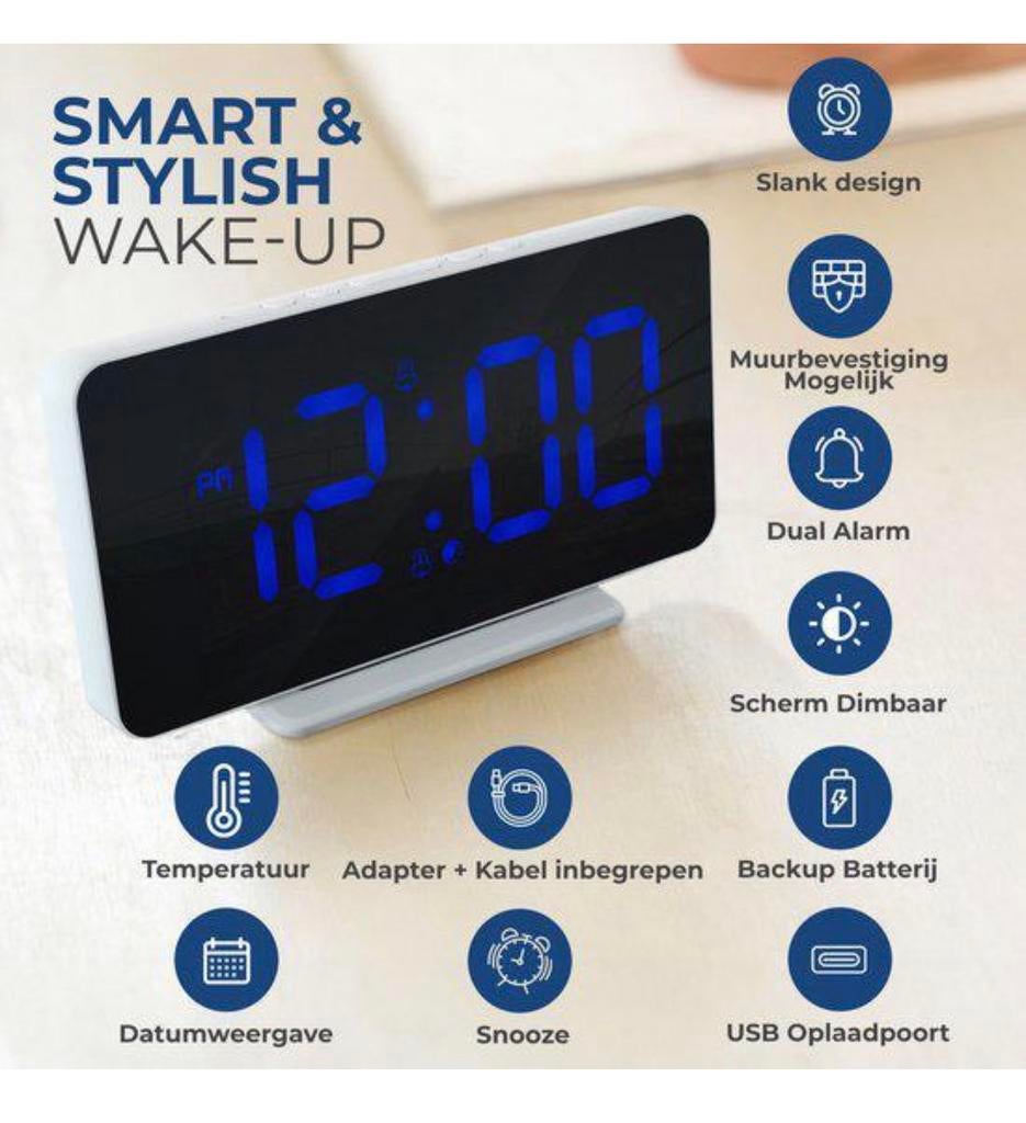 Réveil numérique Caliber Slimline alarmes intensité variable, Electroménager, Réveils, Neuf, Digital, Enlèvement ou Envoi